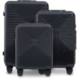  Set od 3 kofera WINGS PC ECO – crni Cijene
