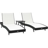 vidaXL Ležalniki 3 pcs Črna in bela 40 x 40 x 40.5 cm poli ratan, (5000084011) | Shoptok.si