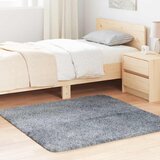 vidaXL Čupavi tepih s visokim vlaknima srebrnosiva 120x120cm poliester | shoptok.hr