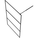 Pregrada za tuš s policom crna 115x195 cm staklo ESG i aluminij | shoptok.hr