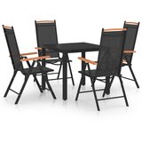 vidaXL 5-dijelni vrtni blagovaonski set aluminijski crni Cijene