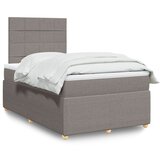 vidaXL Box spring postelja z vzmetnico taupe 120x200 cm blago | Shoptok.si