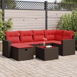  7-dijelni set vrtnih sofa od poliratana s jastucima smeđi | shoptok.hr