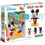 Clementoni Disney: Miki miška 104-delna sestavljanka + 3D model Mikija - | Shoptok.si