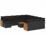  The Living Store Vrtna sedežna garnitura 13-delna z blazinami črn poli ratan - Vrtna Sedežna Garniture, (21453173) | Shoptok.si