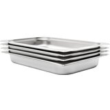 vidaXL Gastronomske posode 4 kosi GN 1/1 65 mm nerjaveče jeklo Cene