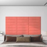 vidaXL Stenski paneli 12 kosov roza 60x15 cm žamet 1,08 m² Cene