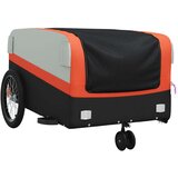 vidaXL Kolesarska prikolica črna in oranžna 45 kg železo | Shoptok.si
