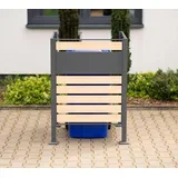metalna obloga za kantu za smeće Planum | 1x240L | Drveni izgled | 90x90x120 cm - BRANDED IN GERMANY