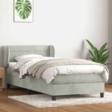 Box Spring krevet s madracem svijetlo sivi 80x210 cm baršun | shoptok.hr