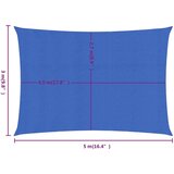 Senčno jadro 160 g/m² pravokotno modro 3x5 m HDPE | Shoptok.si