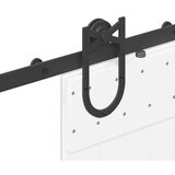 vidaXL Komplet opreme za drsna vrata 183 cm jeklo črne barve | Shoptok.si