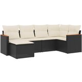 Maison Chic Seti vrtnega pohištva - Vrtna garnitura - Vrtni pohištvo set 6-delna z blazinami črna poli ratan, (21812753) | Shoptok.si