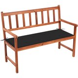  Vrtna klupa s jastukom 120 cm od masivnog bagremovog drva Crna 120 x 50 x 4 cm | Shoptok.si