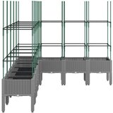  Vrtna sadilica s rešetkom svjetlosiva 200 x 160 x 142 5 cm PP | shoptok.hr