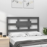  Uzglavlje za krevet sivi 105,5 x 4 x 100 cm od masivne borovine | shoptok.hr
