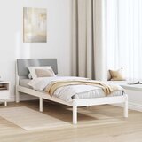  Okvir kreveta s uzglavljem Bijela i svijetlosiva 75 x 190 cm | Eponuda.com