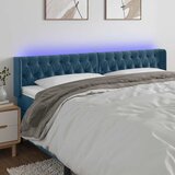  LED uzglavlje tamnoplavo 183x16x78/88 cm baršunasto | shoptok.hr