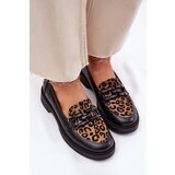 Laura Messi Leather Moccasins With Decoration And Leopard Black 2965 | Shoptok.si