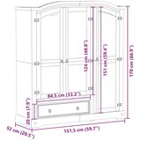  Ormar Corona 151,5 x 52 x 170 cm od masivne borovine | shoptok.hr