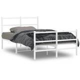Furnova Kovinski posteljni okvir z vzglavjem in vznožjem bel 120x200 cm, (21939112) | Shoptok.si