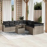 Maison Chic Seti vrtnega pohištva - Vrtna garnitura - Vrtni pohištvo set 11-delna z blazinami sv. siv poli ratan, (21814958) | Shoptok.si