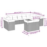  12-dijelni set vrtnih sofa od poliratana s jastucima sivi | shoptok.hr