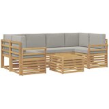  Set vanjskih sofa 7 kom. Bijela i svjetlosiva Poliester | shoptok.hr
