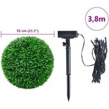 vidaXL Umjetne kugle od šimšira s LED svjetlima 2 kom zelene 55 cm | shoptok.hr