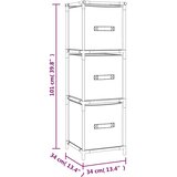 Ormarić za pohranu s 3 platnene ladice sivi 34x34x101 cm čelik | Eponuda.ba