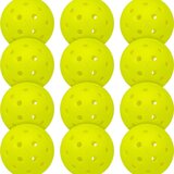 INF Pickleball Žogice - Paket 12, Visoko Odbojne Zunanje PE Pickleball Žoge, Rumene, (5000078362) | Shoptok.si