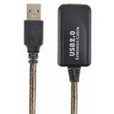 Gembird UAE-01-5M USB 2.0 active extension cable, black color, bulk package, 5m kabal Cene