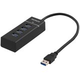 Deltaco HUB 3.0 4xUSB-A aluminijast, črn | Shoptok.si