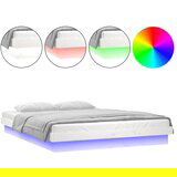 Maison Chic LED Posteljni okvir - Dvoposteljna postelja - Zakonska postelja bel 120x190 cm trden les, (21692655) Cene