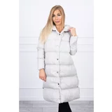Kesi Quilted winter jacket with a hood light gray