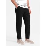Ombre Men's chino pants with elastic waistband SLIM FIT - black | Eponuda.ba