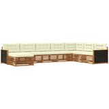  Set vanjskih sofa 8 kom. Prirodna i krem Čvrsto drvo akacije | shoptok.hr