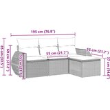  4-dijelni set vrtnih sofa od poliratana s jastucima crni | shoptok.hr