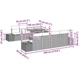  Set od 7 komada za vrtne sofe s jastučićima Bež Poli ratan | shoptok.hr