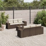  7-dijelni set vrtnih sofa od poliratana s jastucima smeđi | shoptok.hr