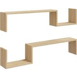  Zidne police 2 kom boja hrasta sonome 100x15x20 cm od iverice | shoptok.hr
