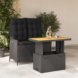 vidaXL 2-dijelni vrtni blagovaonski set s jastucima od poliratana crni | shoptok.hr