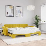  Dnevni krevet na razvlačenje s madracima žuti 80x200 cm baršun | shoptok.hr