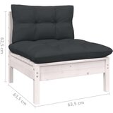  Vrtna sedežna garnitura 7-delna z blazinami bela borovina, (20975499) | Shoptok.si