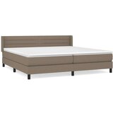  Krevet s oprugama i madracem smeđesivi 200x200 cm od tkanine | shoptok.hr