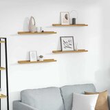 Polica na zidu Zidne 4 pcs Bež 60 x 9 x 3 cm Konstruirano drvo | shoptok.hr