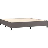 vidaXL Krevet box spring s madracem LED sivi 200x200cm od umjetne kože | shoptok.hr