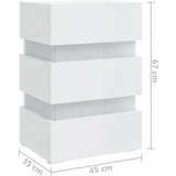 vidaXL LED nočna omarica visok sijaj bela 45x35x67 cm iverna plošča | Shoptok.si