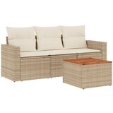 Maison Chic Seti vrtnega pohištva - Vrtna garnitura - Vrtni pohištvo set 4-delna z blazinami bež poli ratan, (21810229) | Shoptok.si