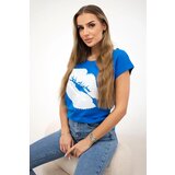 Kesi Blouse with lip print purple-blue | shoptok.hr